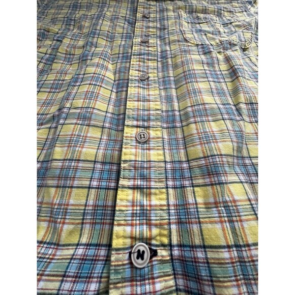 Nautica Men's Short Sleeve Button Up Shirt Yellow Multicolor Plaid Size L - Picture 4 of 10